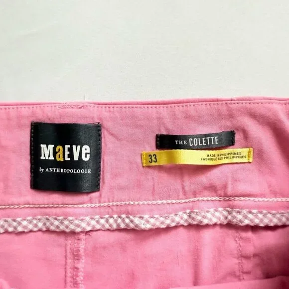 Anthropologie The Colette Shorts Maeve Pink  Magic Fabric Edition Womens Size 33 - Picture 9 of 13
